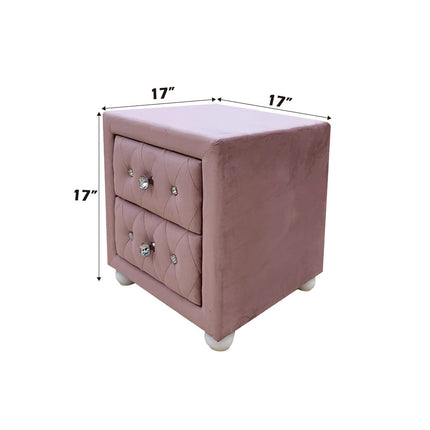 ACME 30823 Reggie Nightstand, Pink Fabric