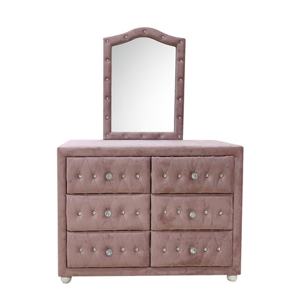 ACME 30824 Reggie Mirror, Pink Fabric