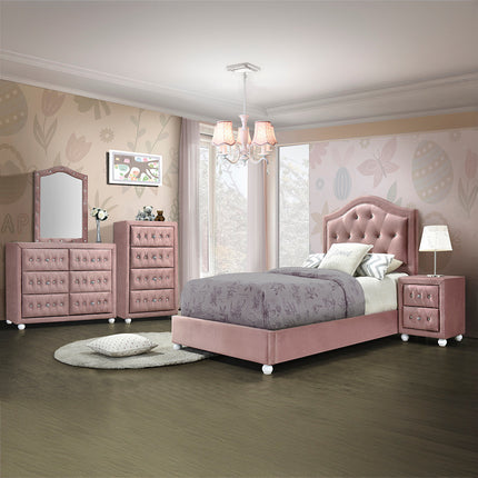 ACME 30824 Reggie Mirror, Pink Fabric