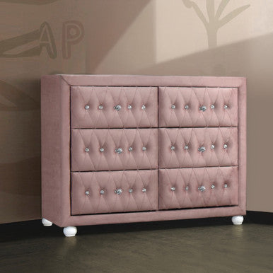 ACME 30825 Reggie Dresser, Pink Fabric ACME Furniture