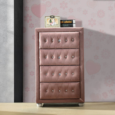 ACME 30826 Reggie Chest, Pink Fabric ACME Furniture