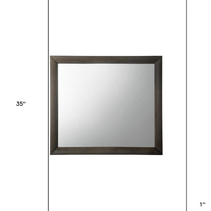 35" Gray Oak Framed Accent Mirror HomeRoots