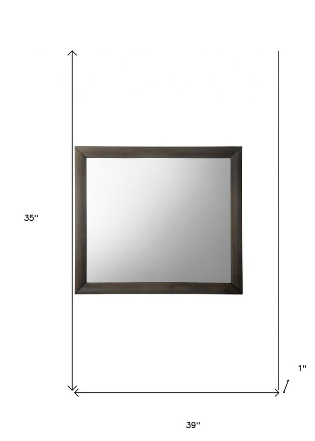 35" Gray Oak Framed Accent Mirror HomeRoots