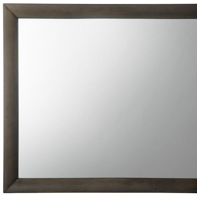 35" Gray Oak Framed Accent Mirror