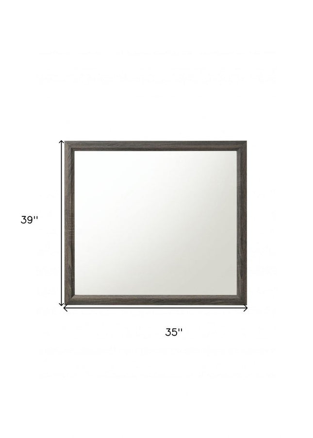 35" Gray Wood Framed Accent Mirror HomeRoots