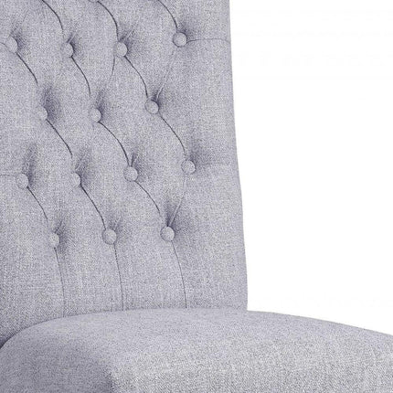 Set of Two Tufted Gray Upholstered Fabric Dining Side Chairs HomeRoots