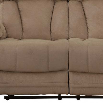 63" Beige Leather Match Recliner HomeRoots
