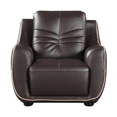 49" Brown Tufted Leather Match Club Chair HomeRoots