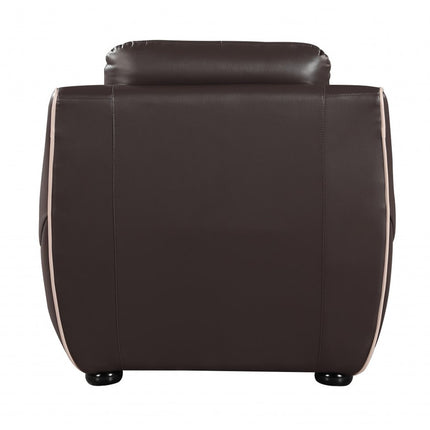 49" Brown Tufted Leather Match Club Chair HomeRoots