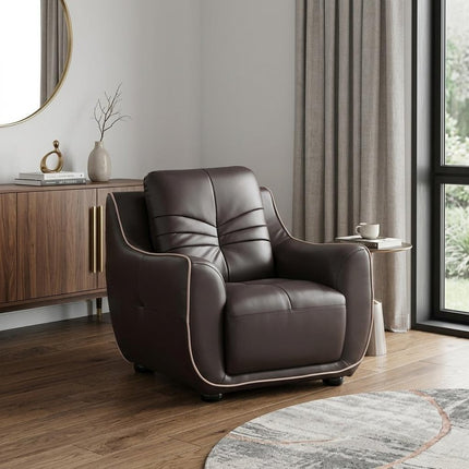 49" Brown Tufted Leather Match Club Chair HomeRoots