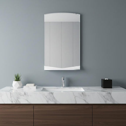 43" White Dresser Mount Frameless Bathroom Vanity Mirror HomeRoots