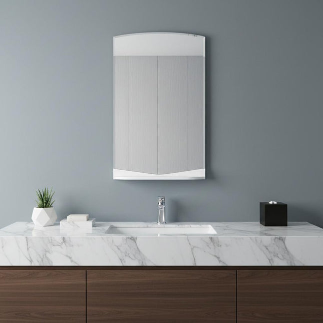 43" White Dresser Mount Frameless Bathroom Vanity Mirror HomeRoots