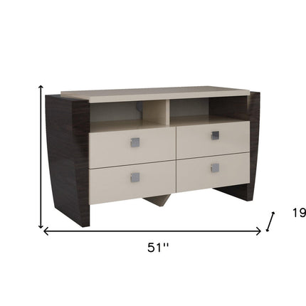 47" Beige Wood Dresser Mount Framed Mirror HomeRoots