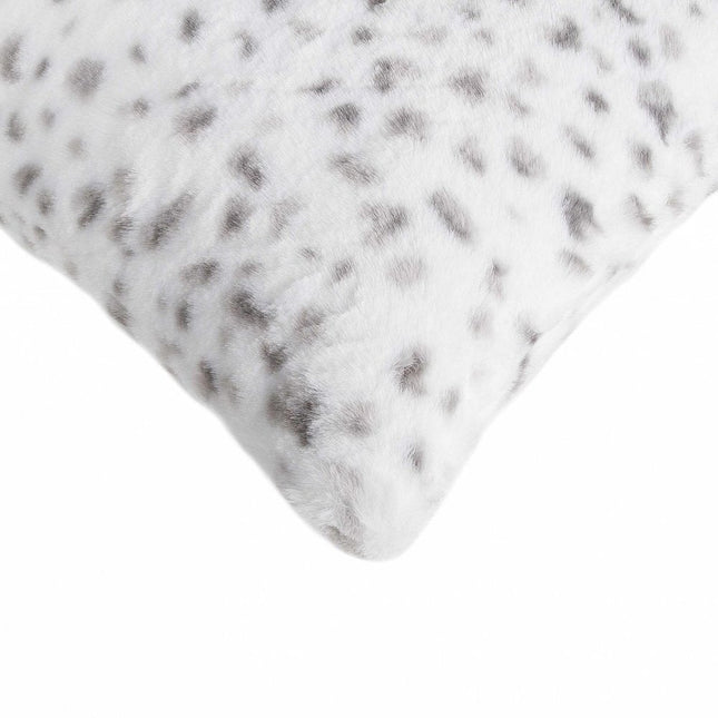 Set of Two 18" Brown and White Faux Fur Throw Pillow HomeRoots
