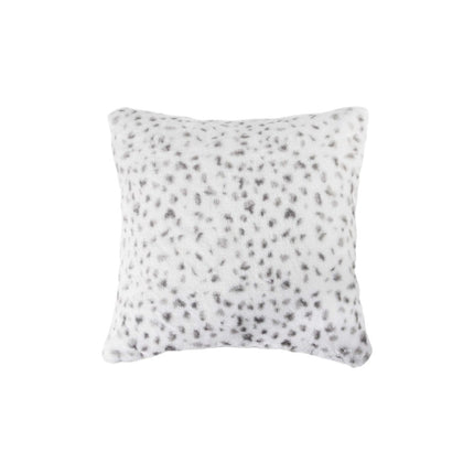 Set of Two 18" Brown and White Faux Fur Throw Pillow HomeRoots