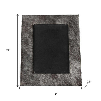 5" x 7" Gray Cowhide Hanging & Tabletop Picture Frame with Mat HomeRoots