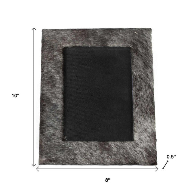 5" x 7" Gray Cowhide Hanging & Tabletop Picture Frame with Mat HomeRoots