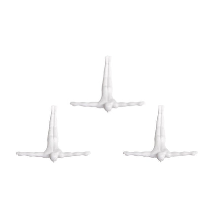 Set of Three White Resin Diving Man Hanging Dimensional Sculpture HomeRoots