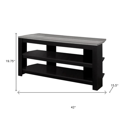 42" Ash Gray Open Shelving TV Stand HomeRoots
