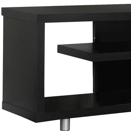 60" Dark Brown Cabinet Enclosed Storage TV Stand HomeRoots
