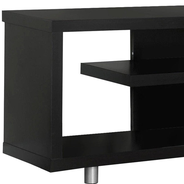 60" Dark Brown Cabinet Enclosed Storage TV Stand HomeRoots