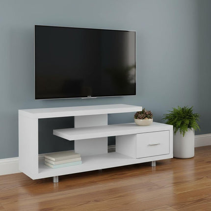 60" Dark Brown Cabinet Enclosed Storage TV Stand HomeRoots