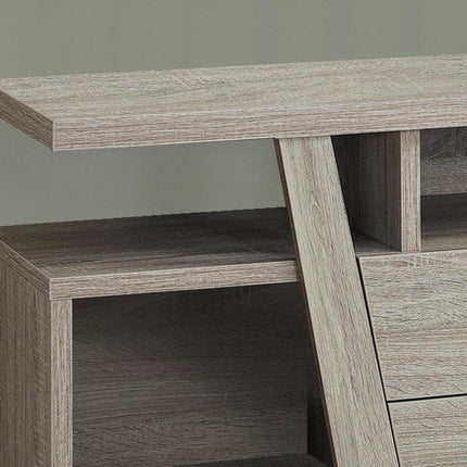 60" Deep Taupe Open Shelving TV Stand HomeRoots