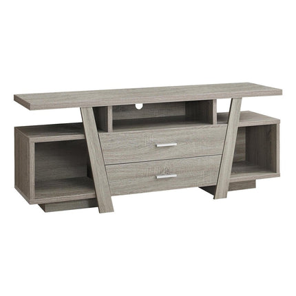 60" Deep Taupe Open Shelving TV Stand HomeRoots