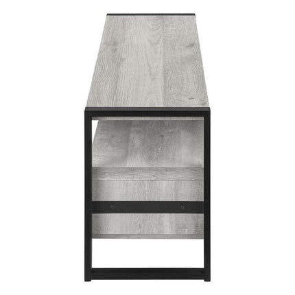 59" Black and Gray Cabinet Enclosed Storage TV Stand HomeRoots