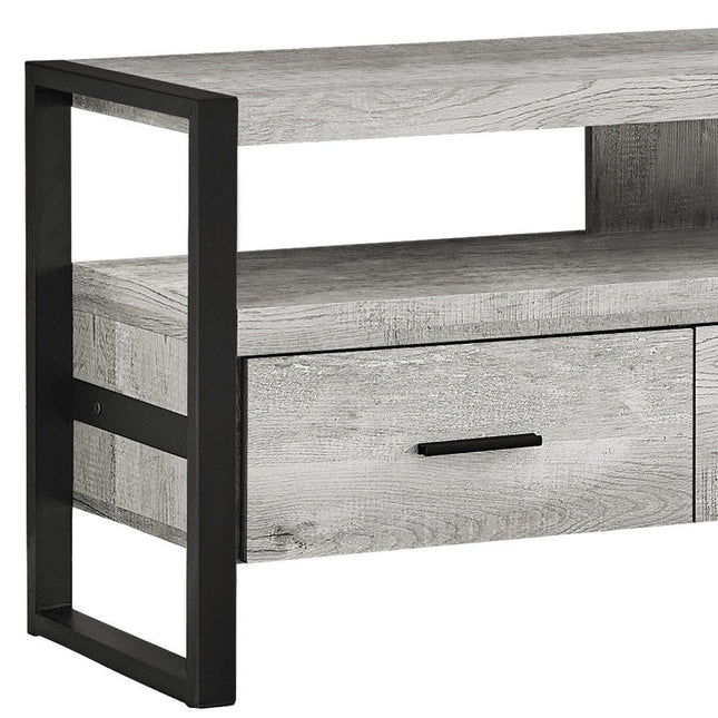 59" Black Cabinet Enclosed Storage TV Stand HomeRoots