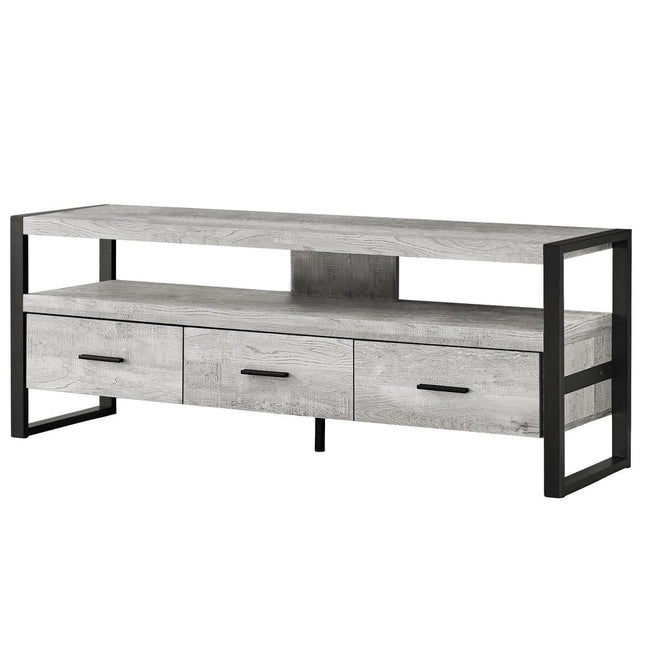 59" Black Cabinet Enclosed Storage TV Stand HomeRoots