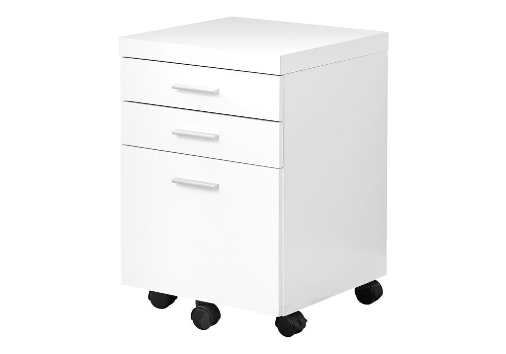 25" White Particle Board Filing Cabinet With Drawers