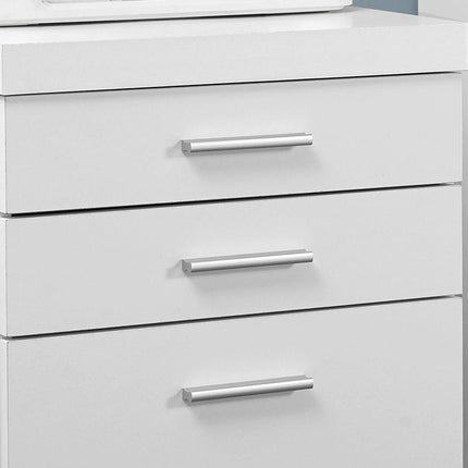 25" White Particle Board Filing Cabinet With Drawers HomeRoots
