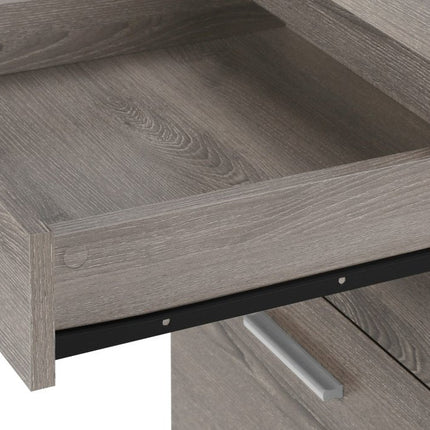 25" Gray Particle Board Filing Cabinet With Drawers HomeRoots