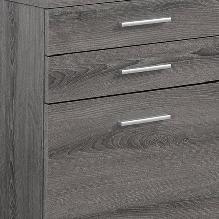 25" Gray Particle Board Filing Cabinet With Drawers HomeRoots