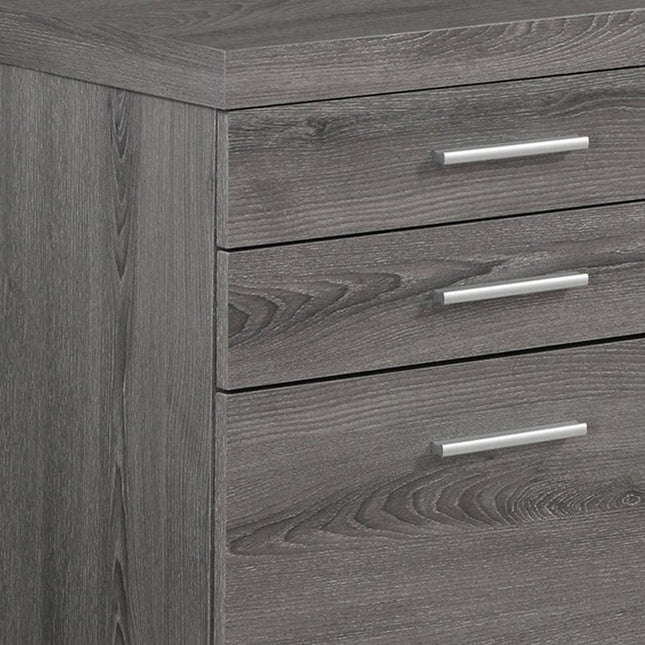 25" Gray Particle Board Filing Cabinet With Drawers HomeRoots
