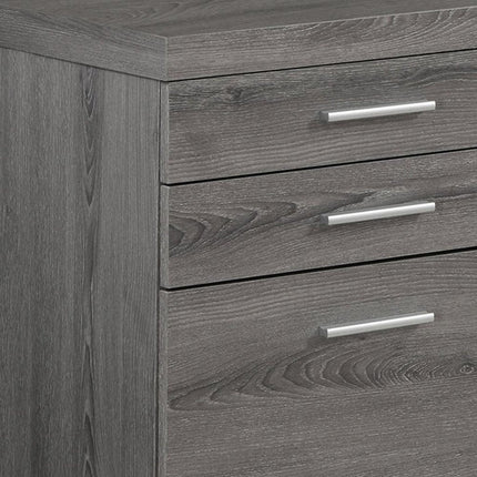 25" Gray Particle Board Filing Cabinet With Drawers HomeRoots