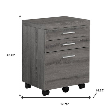 25" Gray Particle Board Filing Cabinet With Drawers HomeRoots