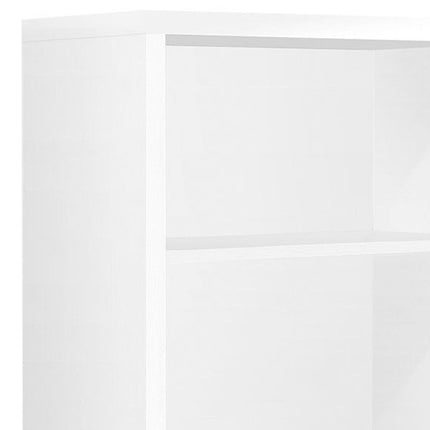 White Wood Adjustable Four Tier Bookcase HomeRoots