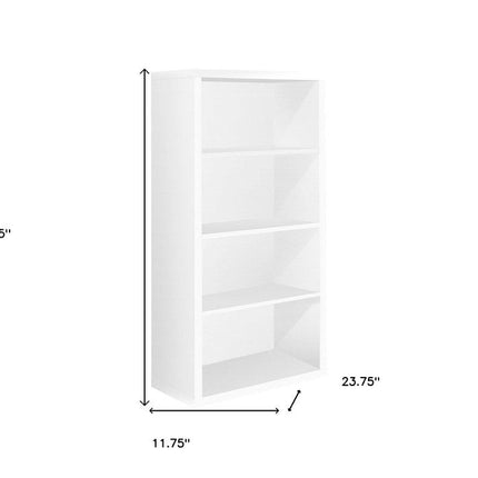 White Wood Adjustable Four Tier Bookcase HomeRoots