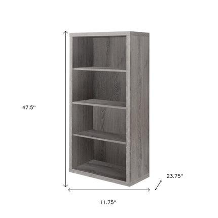 Taupe Wood Four Tier Bookcase HomeRoots