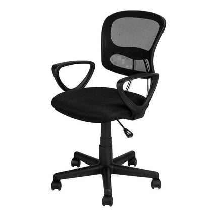 Black Adjustable Height Swivel Rolling Office Chair HomeRoots