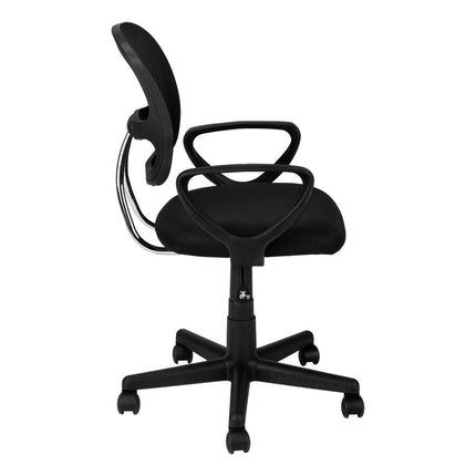 Black Adjustable Height Swivel Rolling Office Chair HomeRoots