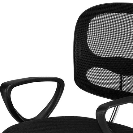 Black Adjustable Height Swivel Rolling Office Chair HomeRoots