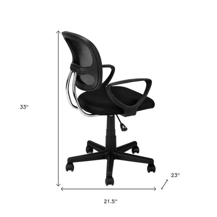 Black Adjustable Height Swivel Rolling Office Chair HomeRoots
