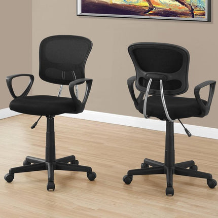 Black Adjustable Height Swivel Rolling Office Chair HomeRoots
