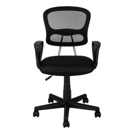 Black Adjustable Height Swivel Rolling Office Chair HomeRoots