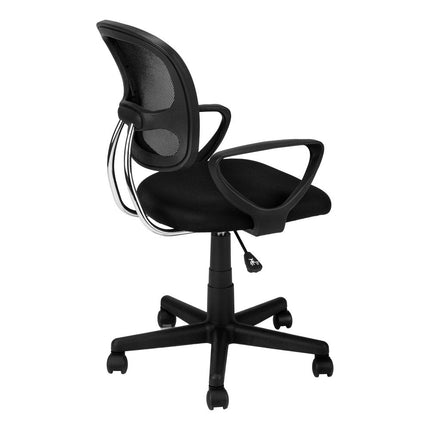 Black Adjustable Height Swivel Rolling Office Chair HomeRoots