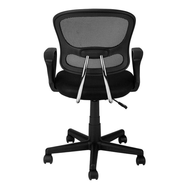 Black Adjustable Height Swivel Rolling Office Chair HomeRoots