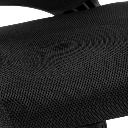 Black Polyester Seat Swivel Adjustable Task Chair Mesh Back Plastic Frame HomeRoots